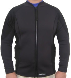 men's 2/1mm wetsuit jacket, long sleeve, full front zipper