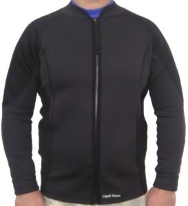 Men's 2-1mm Wetsuit Jacket, Full Front Zipper, Long Sleeve