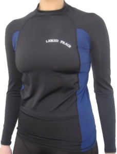 Women's Black & Blue, Long Sleeve, Rash Guard