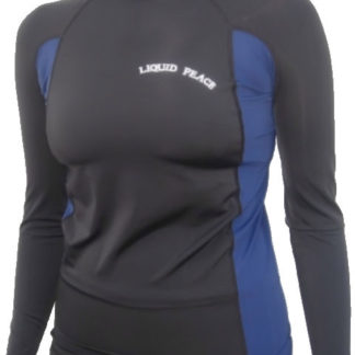 Women's Black/Blue, Long Sleeve, Rash Guard Shirt