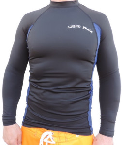 Men's Black & Blue, Long Sleeve, Rash Guard