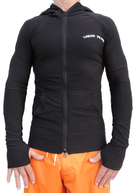 Mens Rash Guard Hoodie Thumb Holes ch Liquid Peace