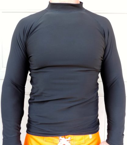 Men’s Thermal, Long Sleeve, Rash Guard, All Black