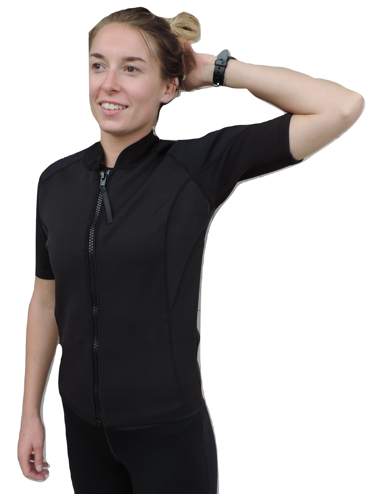 Women’s 2mm Wetsuit Jacket, Full Front Zipper, Short Sleeve – Liquid Peace