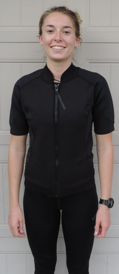 Women's 2mm Wetsuit Jacket, Full Front Zipper, Short Sleeve