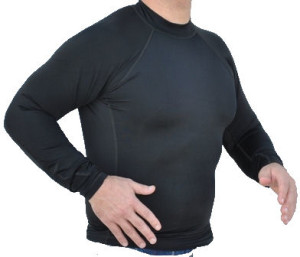 Men's Black, Long Sleeve, Rash Guard-No logo