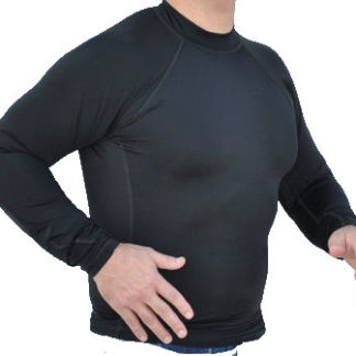 Men's Thermal, Long Sleeve, Rash Guard, All Black