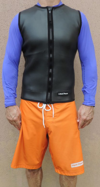 Men's 1.5mm Smooth Skin Wetsuit Vest, Full Front Zipper