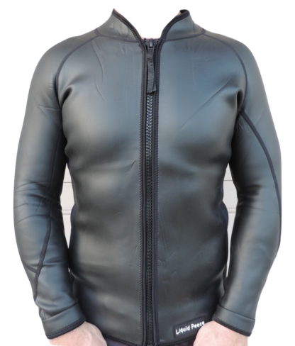 Men’s 2mm Smooth Skin Wetsuit Jacket, Front Zip, Long Sleeve