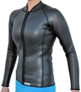 Women's 3mm Smooth Skin Wetsuit Jacket, Front Zip