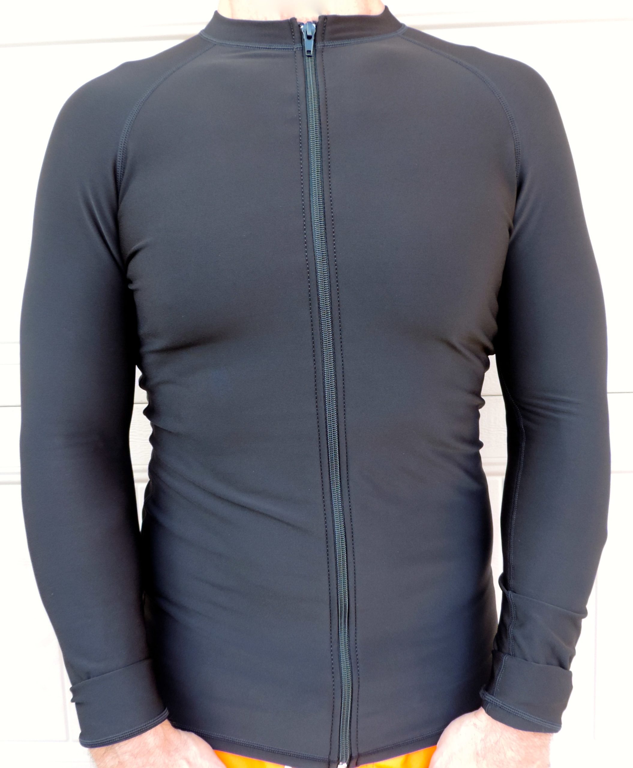 Rash Guard Front Zipper Men's Thermal New Long Sleeve Size: Large 